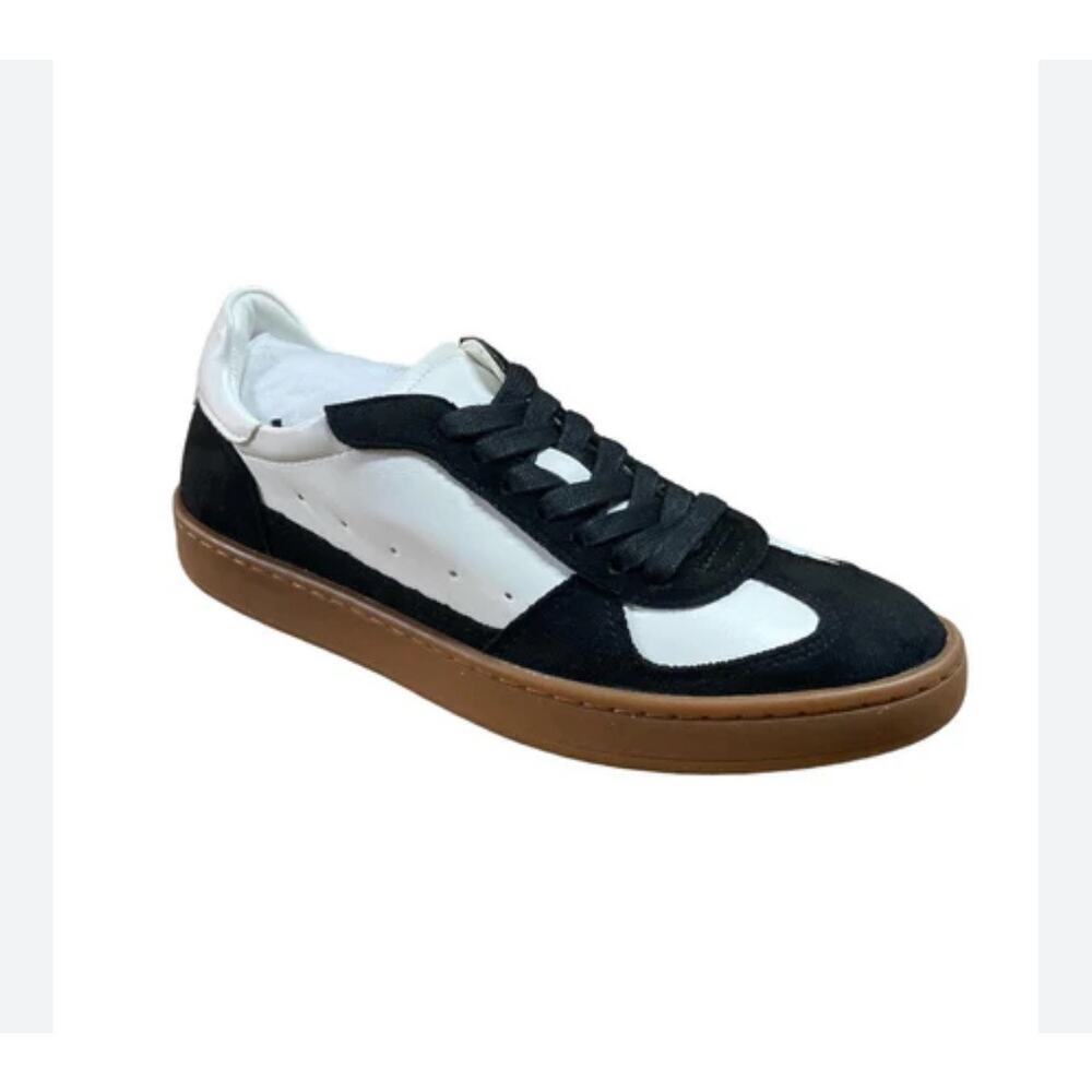 ☀️Matisse Dana Colorblock Leather Low Top Sneakers Black/White Women's Size 6